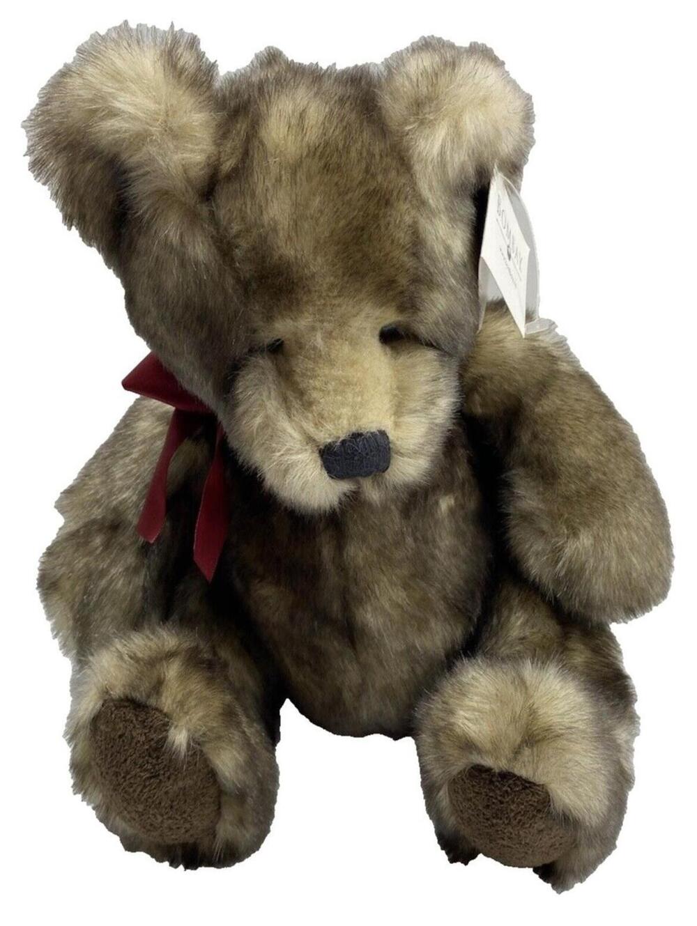 2003 Bombay O Danny Bear Faux Mink Teddy Bear Plush 14” Russ Berry Collectible